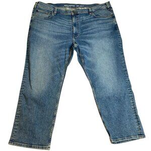 Essentials Mens Jeans Size 50x28 Straight Blue Denim Cotton Blend Stretch